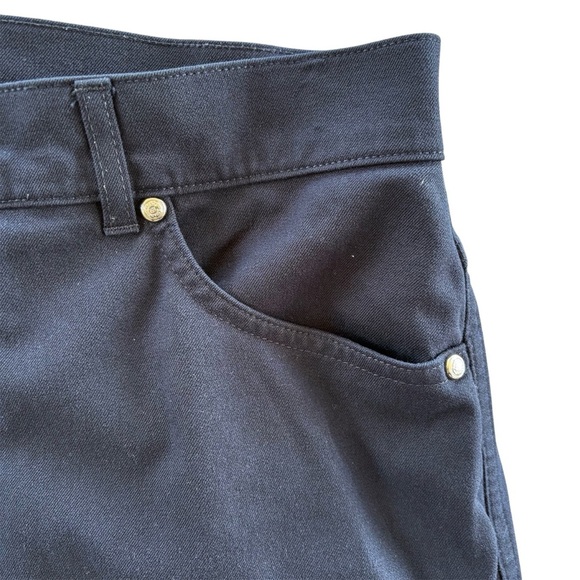 ESCADA Margaretha Ley Pants Size 12 (42 EU) Navy Blue chino Trouser Vintage - Picture 2 of 9